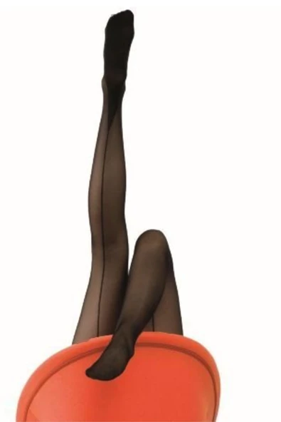 Kadın Nostalji Külotlu Çorap Arkası Çizgi Desenli 20den Penti - 3