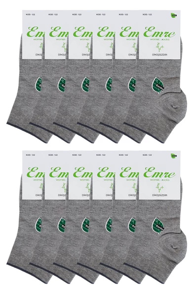 12li Emre Erkek Bambu Kısa Patik Çorap Yumuşak Dikişsiz Rahat - 5