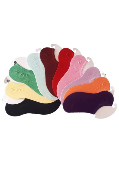 10lu Kadın Modal Görünmez Sneaker Çorap Dikişsiz Yumuşacık Kalite - 12