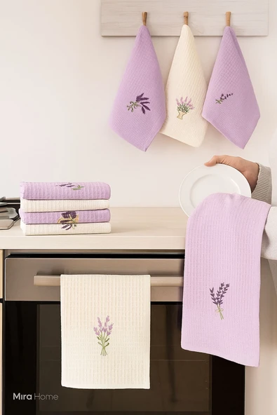 6 Parça Mutfak Kurulama Bezi 30 X 50 Cm Lavender Flower - 2