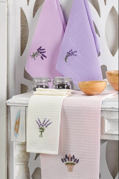 6 Parça Mutfak Kurulama Bezi 30 X 50 Cm Lavender Flower - 4