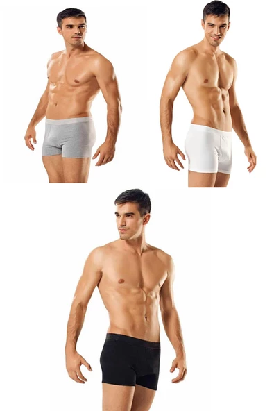 Tutku İç Giyim Pamuklu Likralı Erkek Boxer Paçalı Don 3 Lü Paket - 7