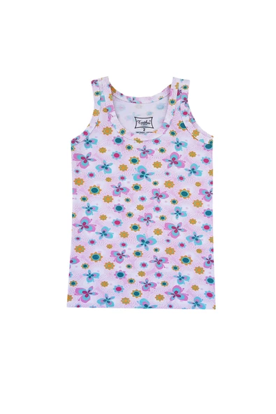 Tutku 6lı Kız Çocuk Geniş Askılı Atlet Empirme Pamuklu Renkli - 7