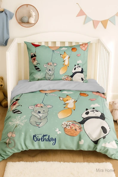 Yenidoğan Kız / Erkek Unisex Bebek Nevresim Takımı 3D Pamuklu Sevimli Hayvanlar - 2