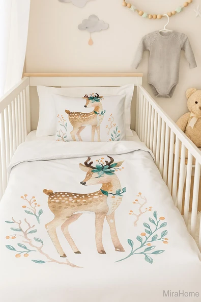 Yenidoğan Kız Bebek Nevresim Takımı 3D Pamuklu Ahu - 2