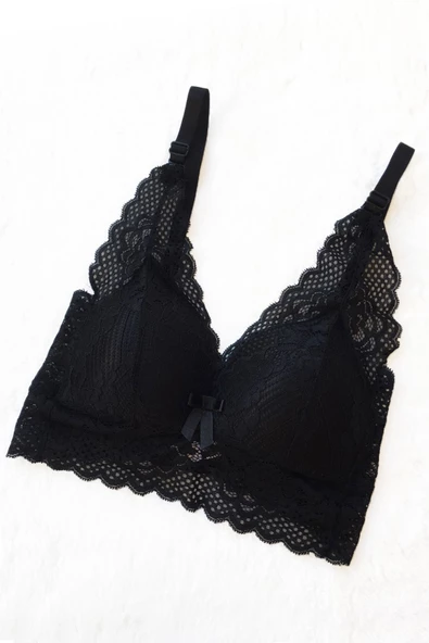 Kadın Pedli Bralet Sütyen Dantelli Soft Kap Büstiyer - 7