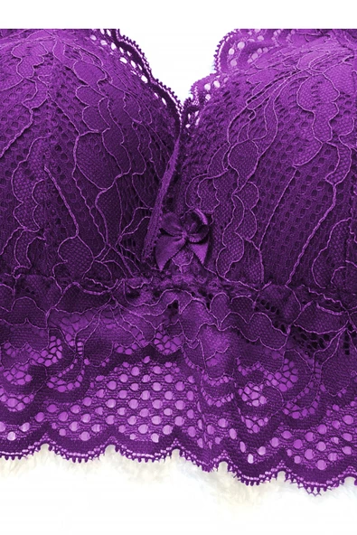 Kadın Pedli Bralet Sütyen Dantelli Soft Kap Büstiyer - 12