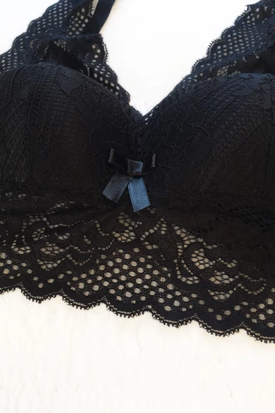 Kadın Pedli Bralet Sütyen Dantelli Soft Kap Büstiyer - 9