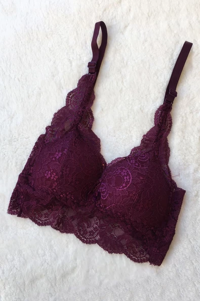 Kadın Pedli Bralet Sütyen Dantelli Soft Kap Büstiyer - 6