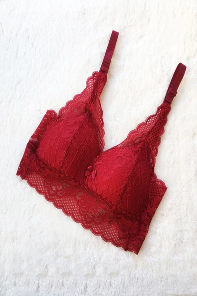 Kadın Pedli Bralet Sütyen Dantelli Soft Kap Büstiyer - 3