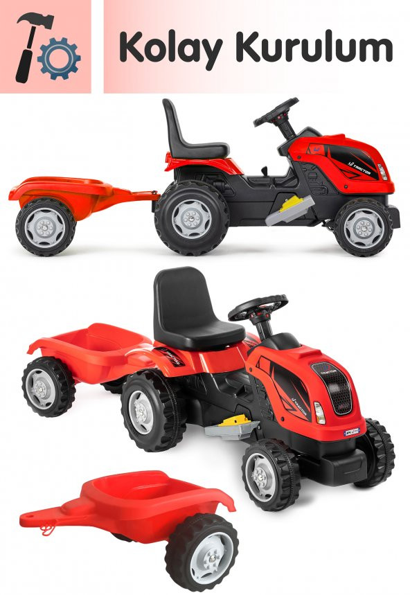 UJ Toys - KUMANDALI AKÜLÜ 6V RÖMORKLU TRAKTÖR - 2