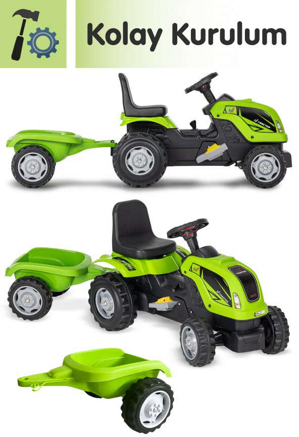 UJ Toys - KUMANDALI AKÜLÜ 6V RÖMORKLU TRAKTÖR - 2