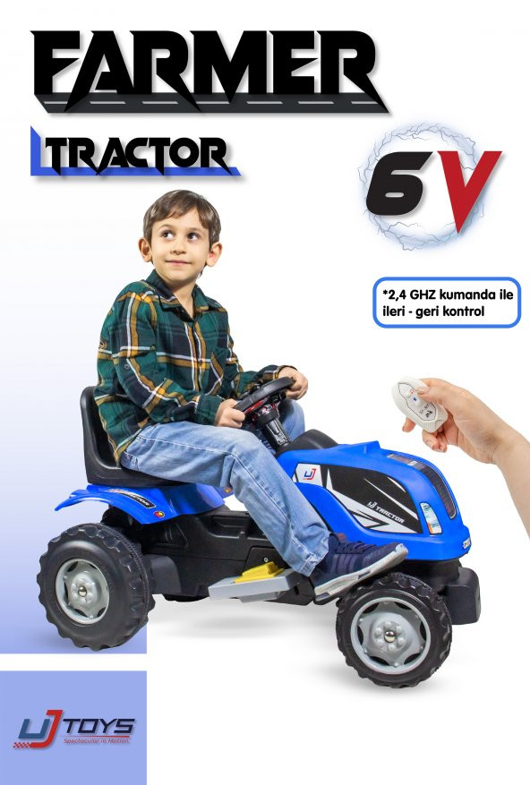 UJ Toys - AKÜLÜ KUMANDALI 6V TRAKTÖR