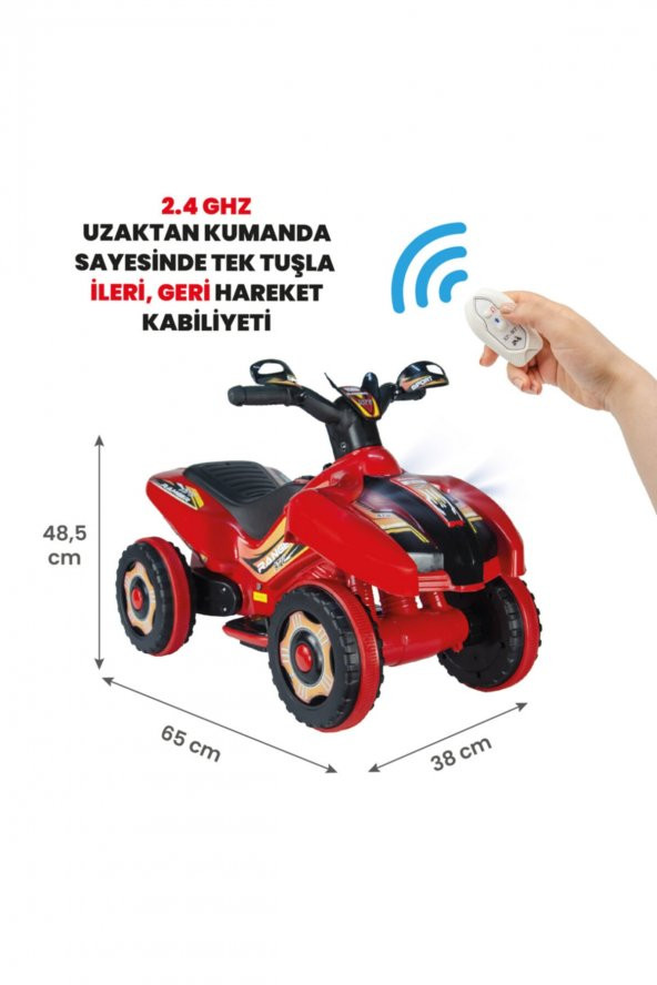 UJ Toys Uzaktan Kumandalı Akülü Atv 6v Ranger-Kırmızı