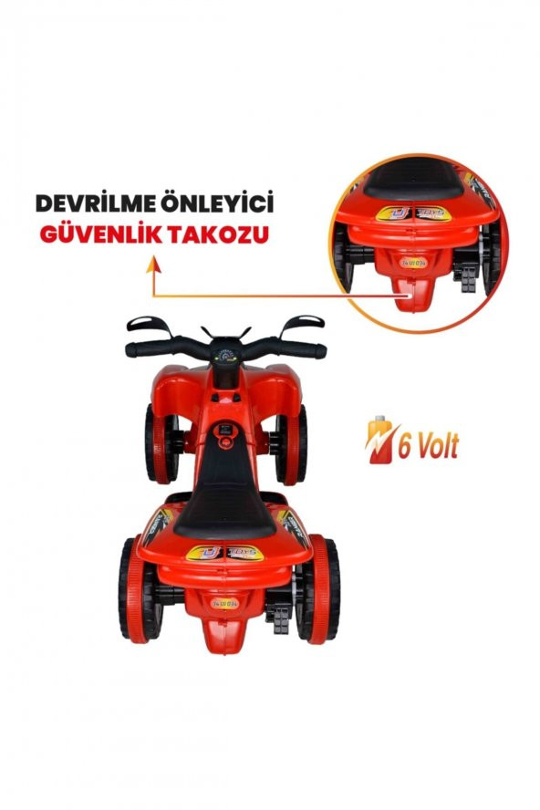 UJ Toys Uzaktan Kumandalı Akülü Atv 6v Ranger-Kırmızı - 7