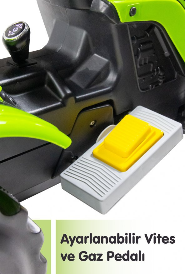 UJ Toys - KUMANDALI AKÜLÜ 6V RÖMORKLU TRAKTÖR - 5