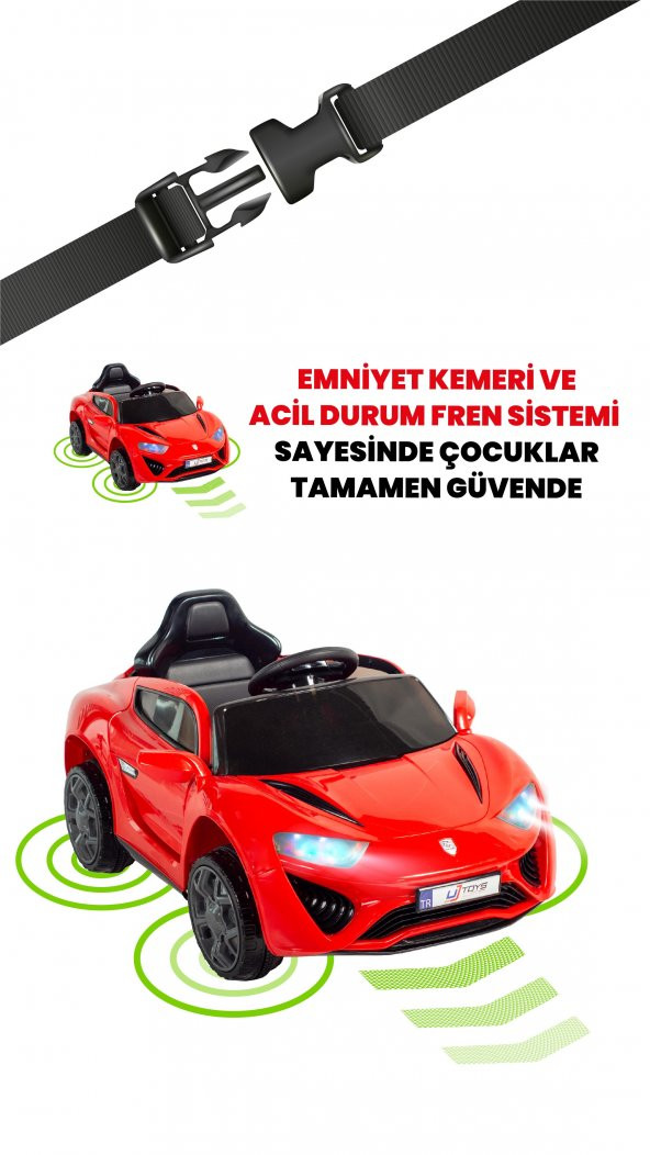 UJ Toys Jagor Akülü Araba 12V-Kırmızı - 5