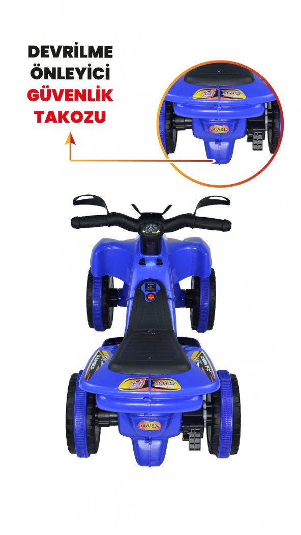 UJ Toys Müzikli ve Led Işıklı Ranger Akülü Atv 6V-Mavi - 6