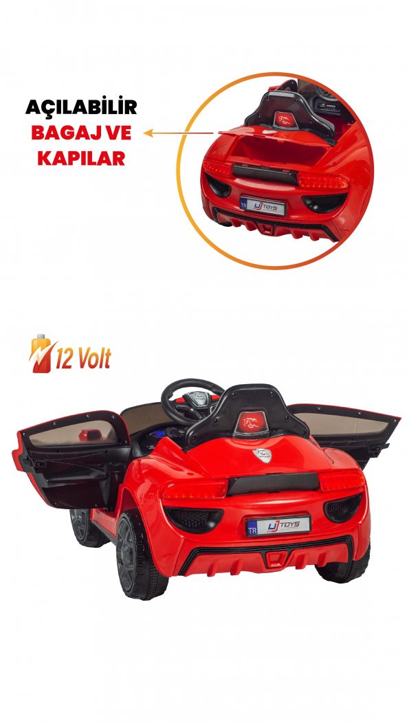 UJ Toys Jagor Akülü Araba 12V-Kırmızı - 6