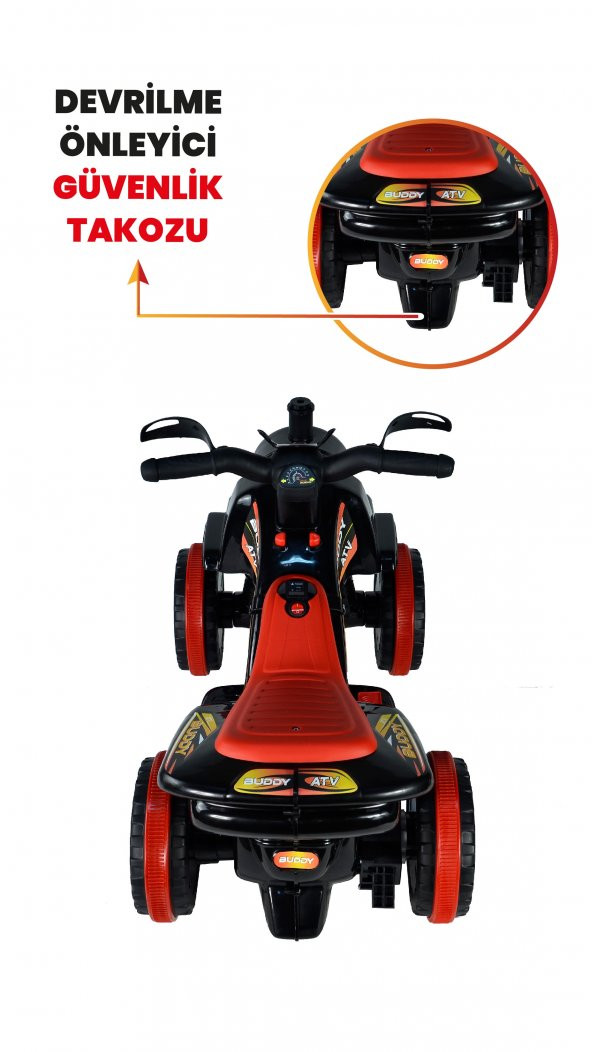 UJ Toys Müzikli ve Led Işıklı Buddy Akülü Atv 6V-Siyah - 7