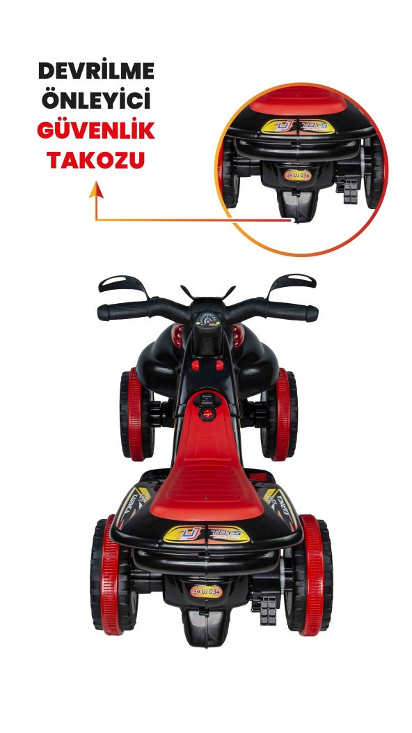 UJ Toys Müzikli ve Led Işıklı Karınca Akülü Atv 6V-Siyah - 7