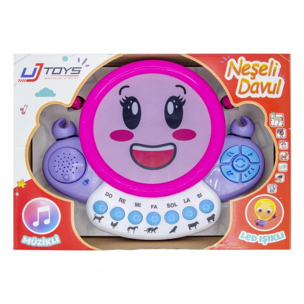 UJ Toys Işıklı Müzikli Notalı Neşeli Pilli Davul - 2