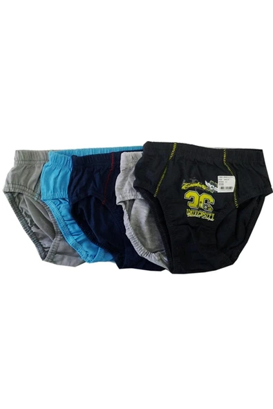 Koza Erkek Çocuk Renkli Desenli  Slip Külot 5 li Paket Asorti - 2
