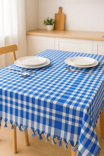 170x170 Pötikare Yer Sofra Bezi Piknik Masa Örtüsü Saçaklı - 8