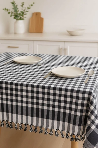 170x170 Pötikare Yer Sofra Bezi Piknik Masa Örtüsü Saçaklı - 11