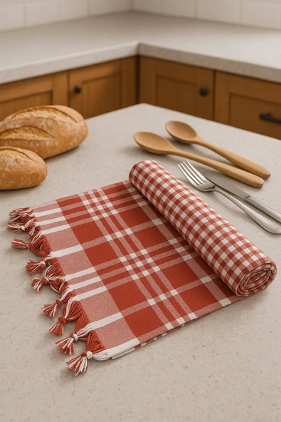 170x170 Pötikare Yer Sofra Bezi Piknik Masa Örtüsü Saçaklı - 6