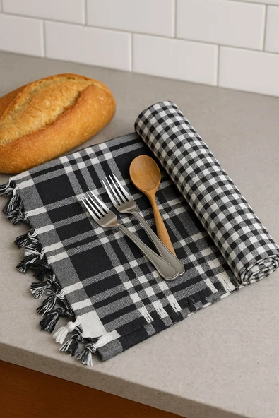 170x170 Pötikare Yer Sofra Bezi Piknik Masa Örtüsü Saçaklı - 12