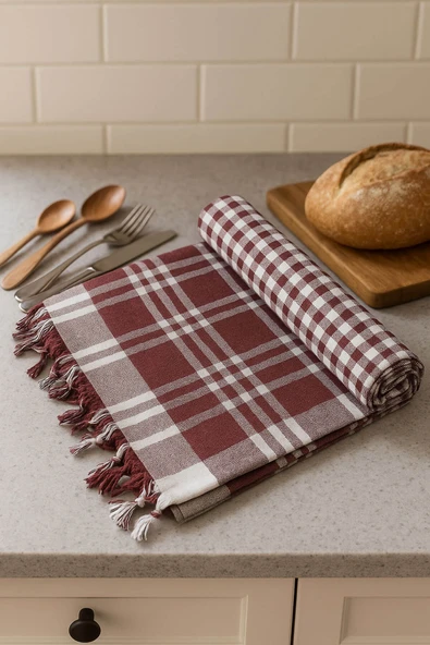 170x170 Pötikare Yer Sofra Bezi Piknik Masa Örtüsü Saçaklı - 3