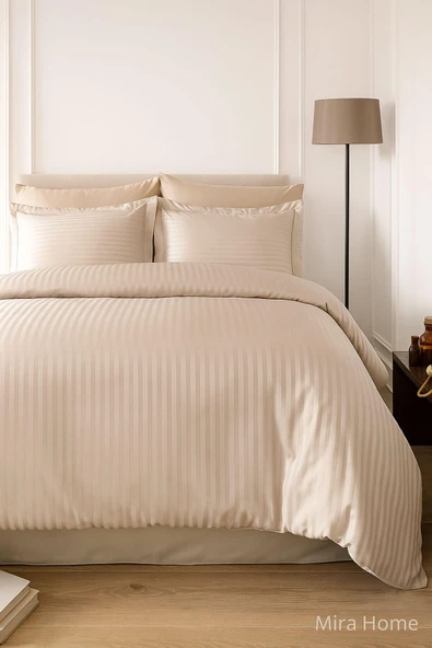 Çift Kişilik Su Yollu Saten Nevresim Takımı Polycotton - 12