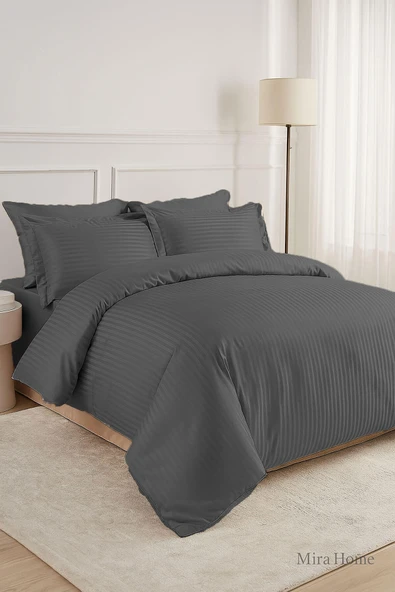 Çift Kişilik Su Yollu Saten Nevresim Takımı Polycotton - 7