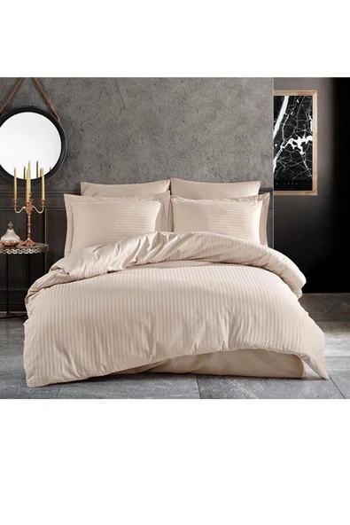 Çift Kişilik Su Yollu Saten Nevresim Takımı Polycotton - 10