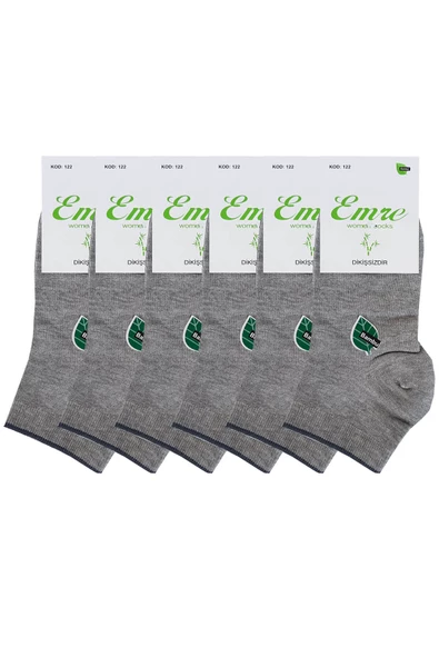 Emre 6lı Erkek Bambu Kısa Patik Çorap Yumuşak Dikişsiz Rahat - 5