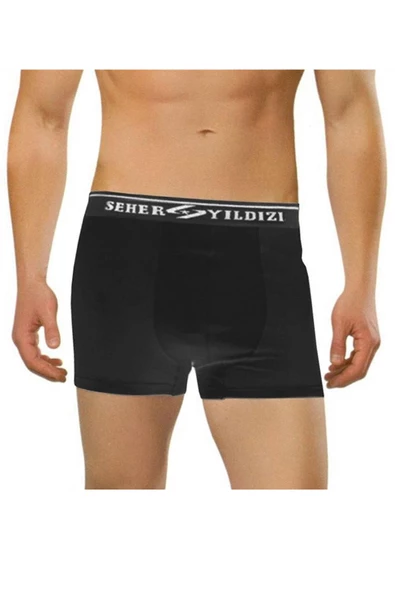 Seher Yıldızı Erkek Pamuklu Likralı Boxer 6 Lı Paket - 2