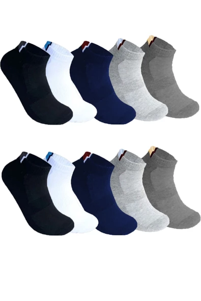 10lu Erkek Dikişsiz Bambu Patik Çorap Pamuklu Kaymayan Spor Çorap - 2