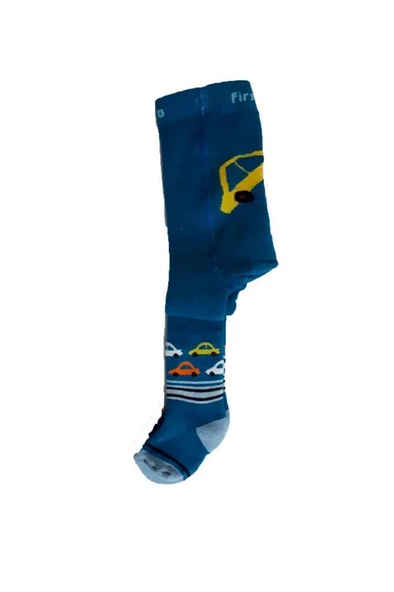 Erkek Bebek/Çocuk Havlu Renkli Desenli Külotlu Pamuk Çorap - 5