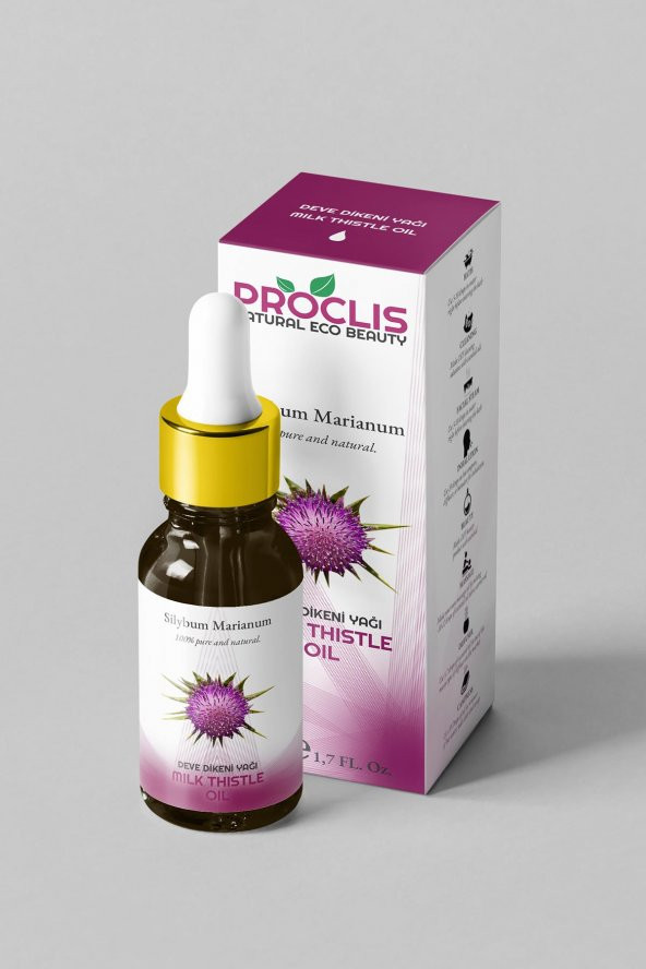PROCLİS Deve Dikeni Yağı 100 Doğal Bitkisel Sabit Yağ, Milk Thistle Oil, Silybum Marianum 50 ml
