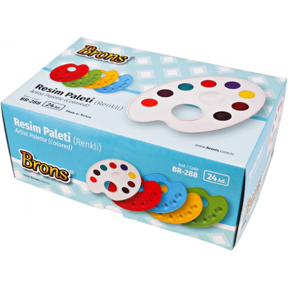 BRONS RESİM PALETİ PLASTİK RENKLİ 1 ADET BR-288 - 3