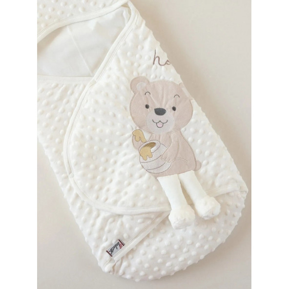 Bal Ayıcıklı Kundak Battaniye (çıtçıtlı kapanma)