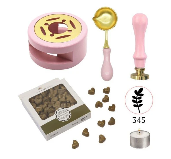 Davetiye Mum Mühürü Uygulama Seti Pembe Renk 337 Bahar Dalı ürün görseli