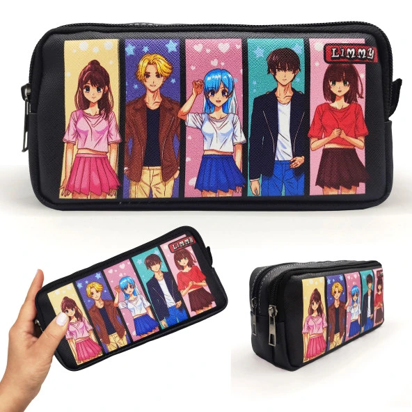 Kalem Kutusu Anime Grup Kalemkutu Vegan Deri İki Bölmeli Kalemlik ürün görseli