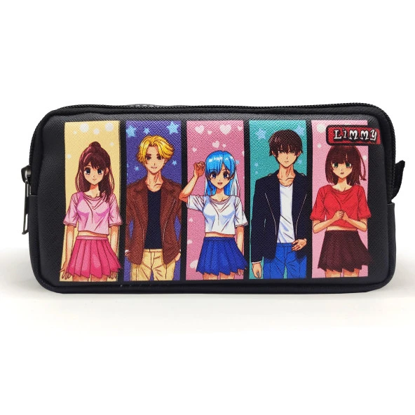 Kalem Kutusu Anime Grup Kalemkutu Vegan Deri İki Bölmeli Kalemlik - Resim 3