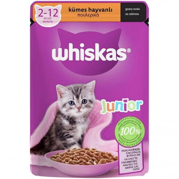 Whiskas Pouch Tavuklu Yavru Kedi Maması 85 gr