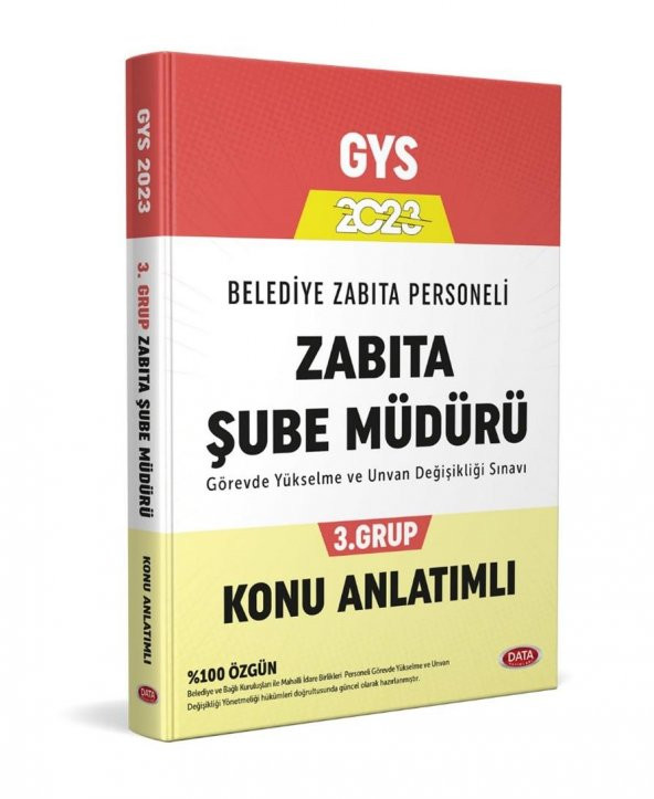 2023 Belediye Zabıta Personeli Zabıta Personeli Şube Müdürü 3. Grup Konu Anlatımlı Data Yayınları - 1