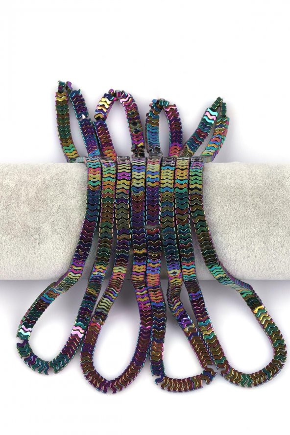 Renkli Hematit Doğal Taş Dizi 7 x 1 mm W Kesim ürün görseli