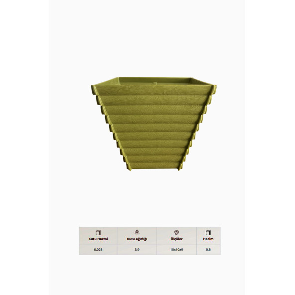 Ahşap Desen Çiçek Saksısı 1 Ad. 0,5 Lt -(ALY-501) - 3