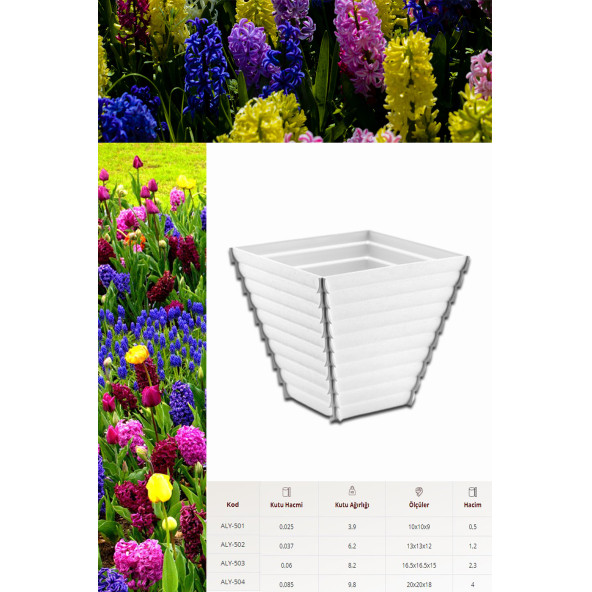 Ahşap Desen Çiçek Saksısı 1 Ad. 1,2 Lt -(ALY-502)